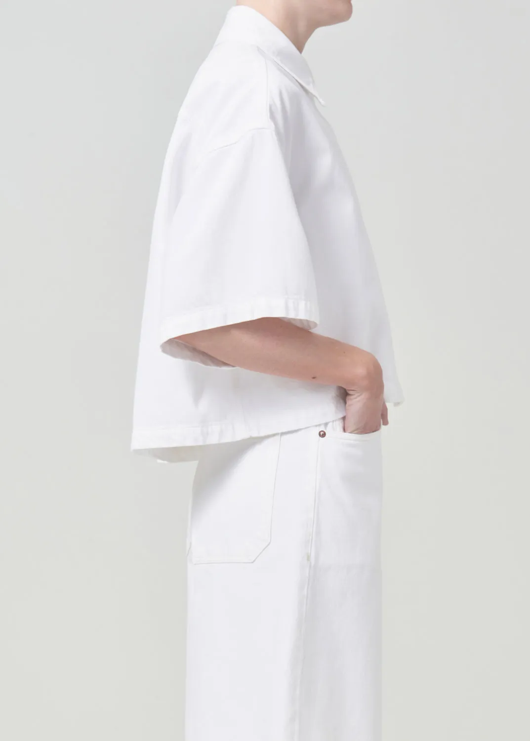 Rona Box Shirt in Milkshake sold by Agolde product image thumbnail 2