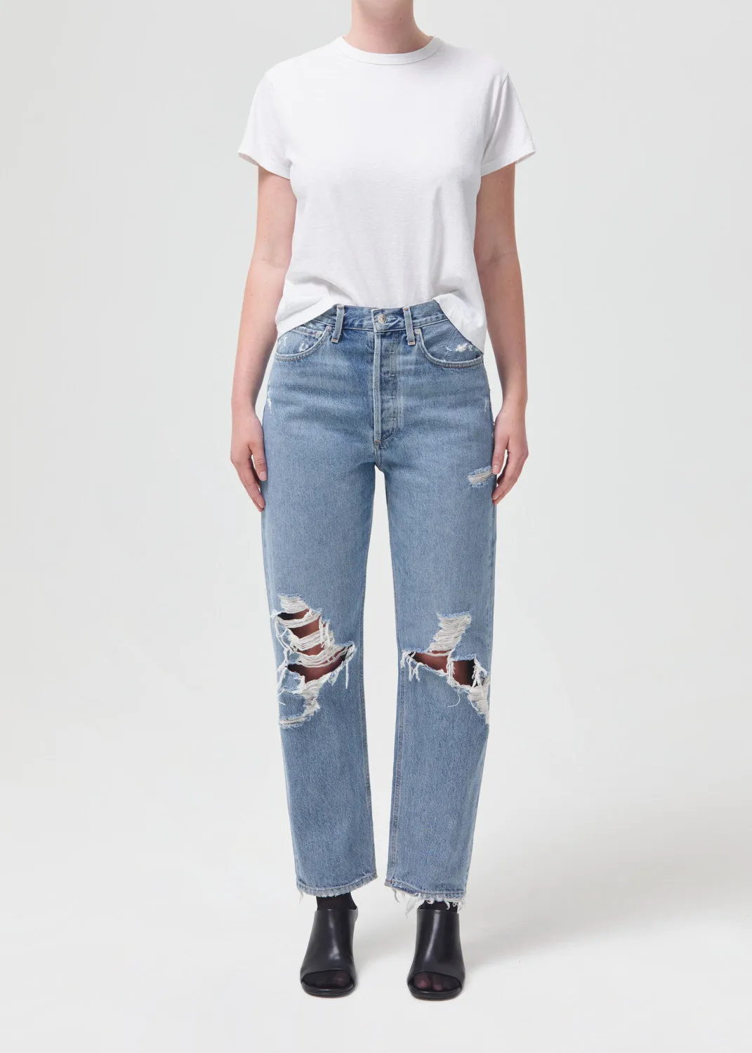 90's Mid Rise Straight in Fall Out sold by Agolde