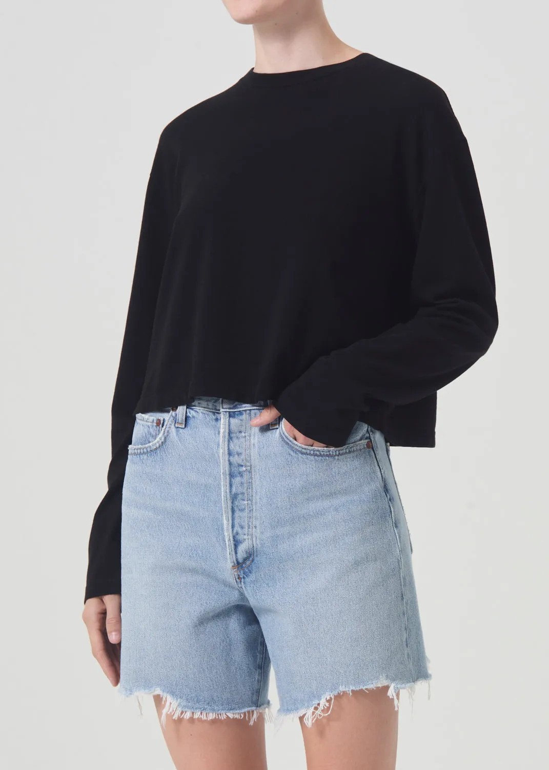 Mason Crop Tee in Black sold by Agolde product image thumbnail 5