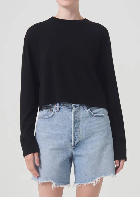 Mason Crop Tee in Black sold by Agolde