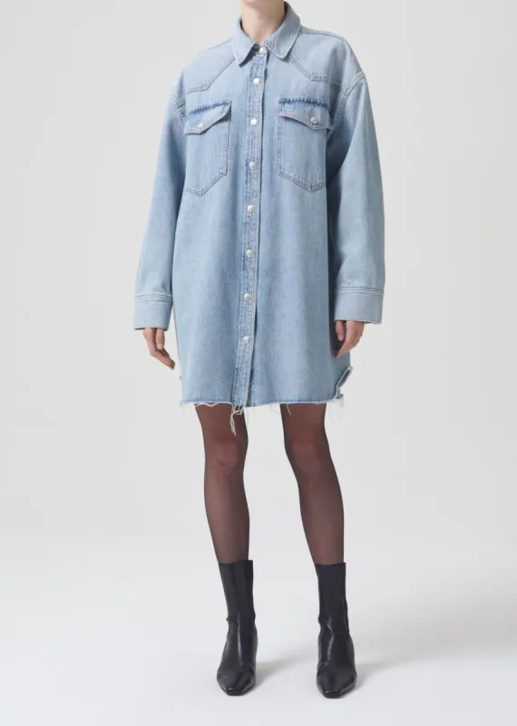 Jessa Shirt Dress in Flush made by Agolde