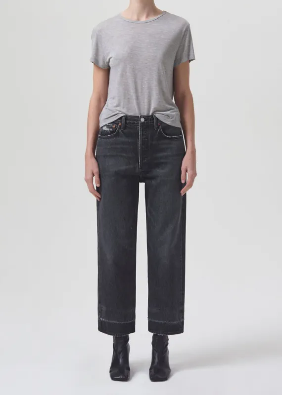 90's Crop Mid Rise Straight in Rebellion sold by Agolde
