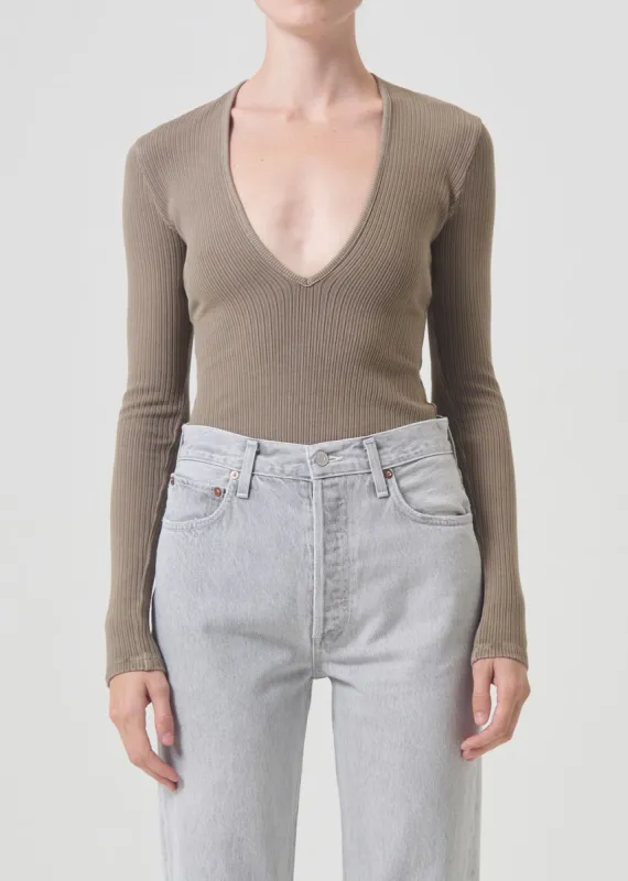 Zena Bodysuit in Trail sold by Agolde