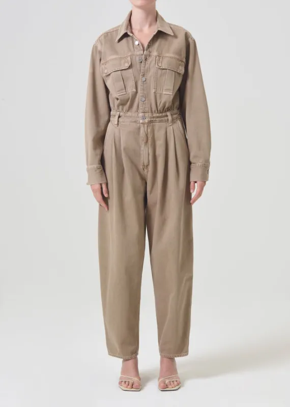 Silka Jumpsuit in Root Beer sold by Agolde