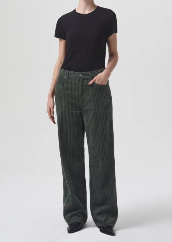 Low Slung Baggy Corduroy in Lawn sold by Agolde