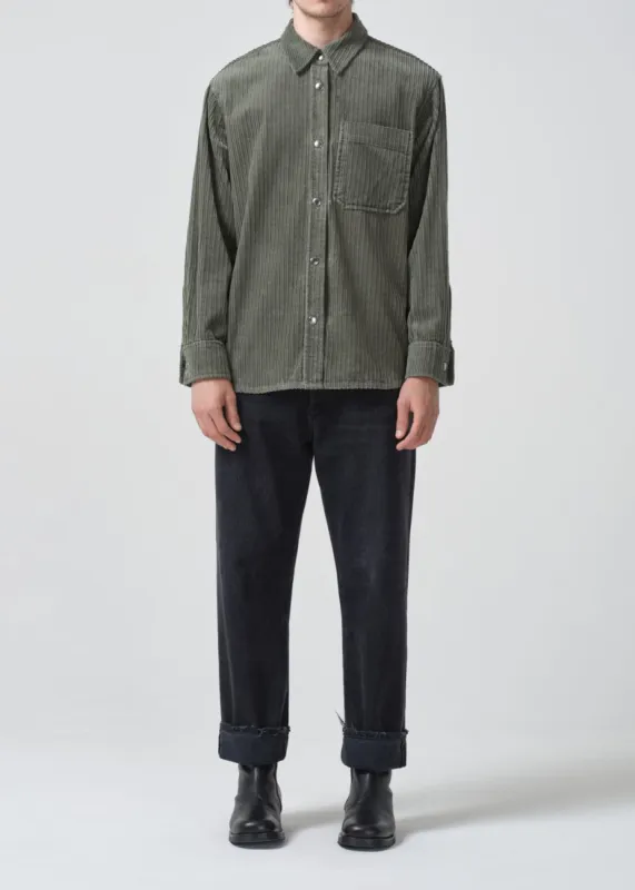 Odele Corduroy Shirt in Lawn made by Agolde
