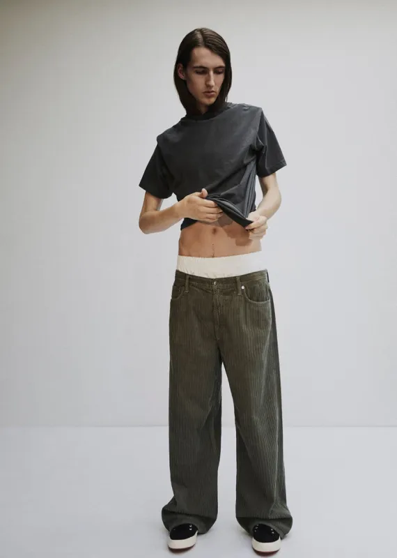 Low Slung Baggy (Corduroy) in Lawn made by Agolde