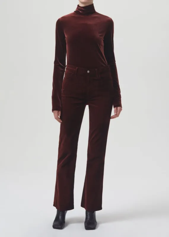 Pascale Vevlet Turtleneck in Chocolate Milk made by Agolde
