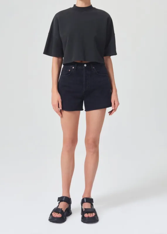 Dee High Rise Rolled Hem Short in Slow Burn sold by Agolde