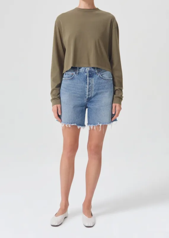 Mason Crop Tee in Duffle sold by Agolde