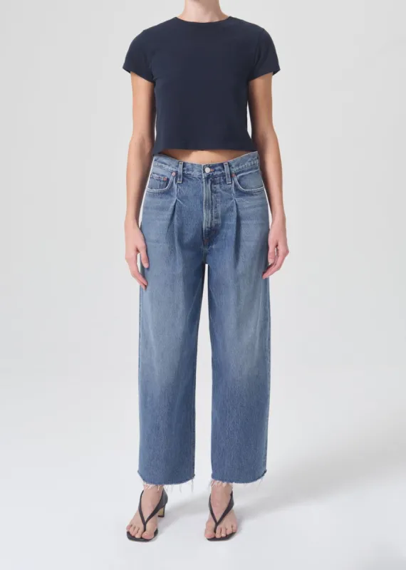 Dagna High Rise Pleat Baggy in Trap sold by Agolde