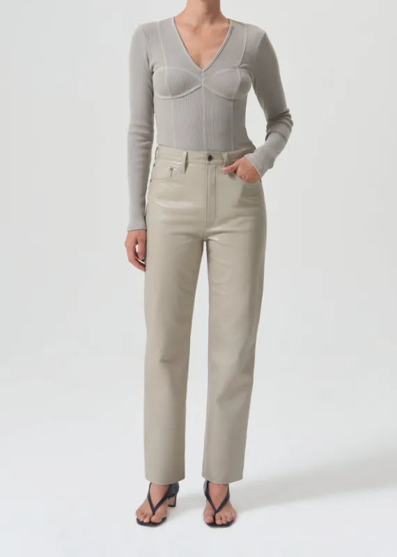 Recycled Leather 90's Pinch Waist in Toast sold by Agolde
