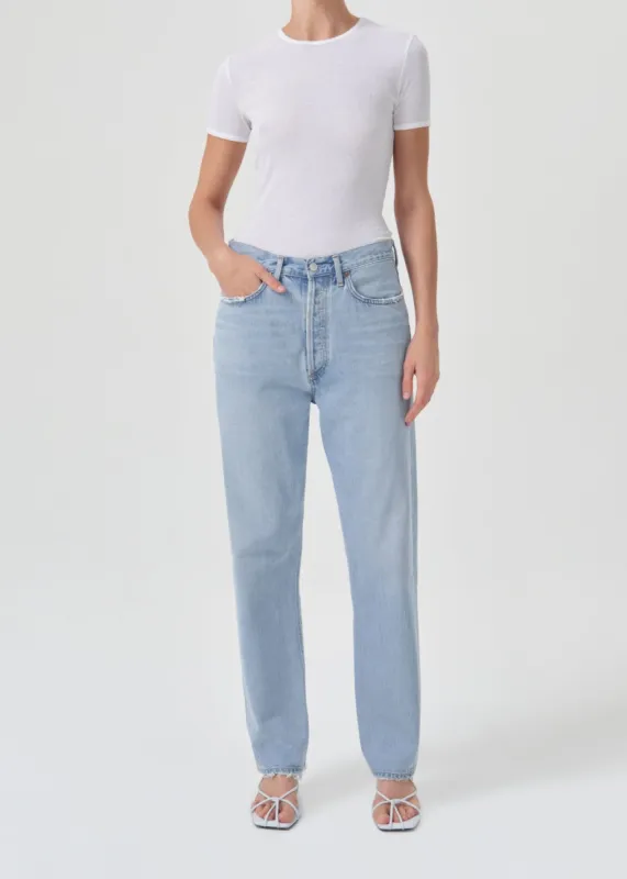 Abbie Slim Tee in White sold by Agolde
