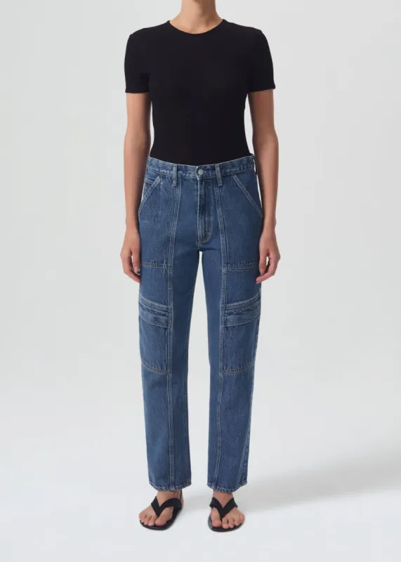 Abbie Slim Tee in Black sold by Agolde