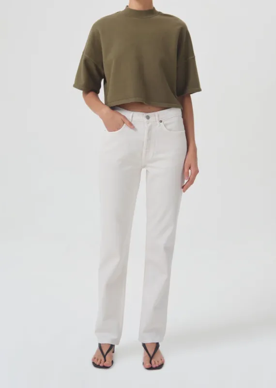 Reed Fleece Tee in Duffle made by Agolde