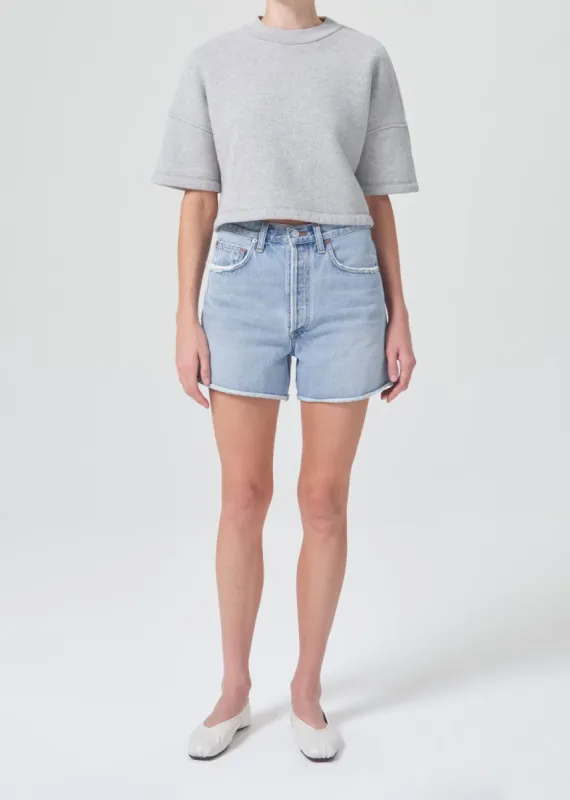 Reed Fleece Tee in Grey Heather made by Agolde