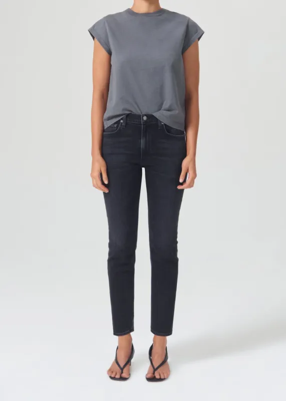Willow Mid Rise Slim Crop (Stretch) in Hotline sold by Agolde