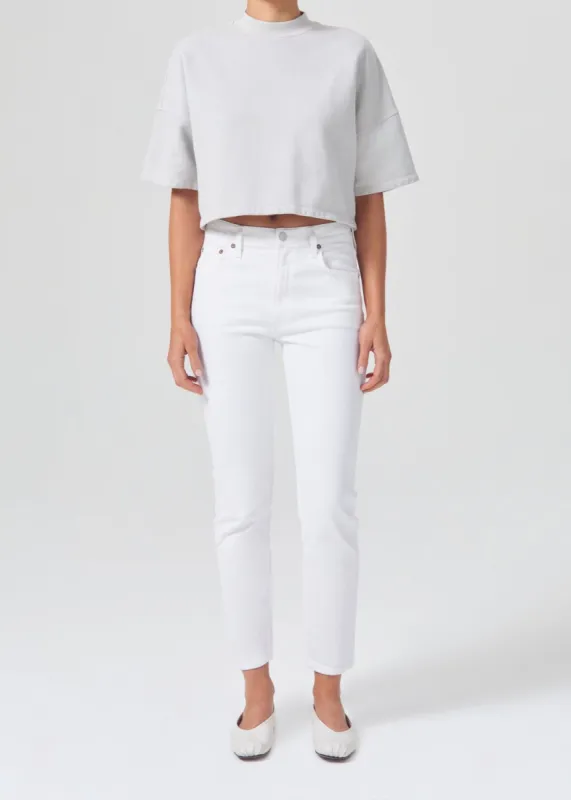 Willow Mid Rise Slim Crop (Stretch) in Sour Cream sold by Agolde