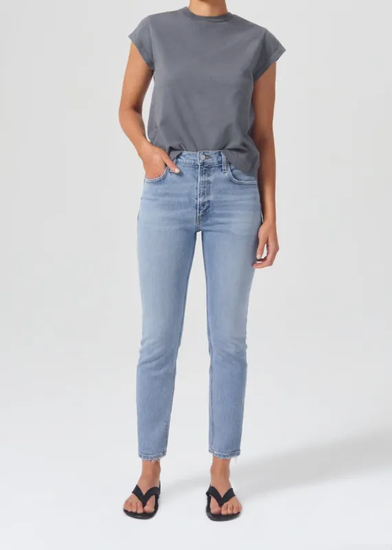 Willow Mid Rise Slim Crop (Stretch) in Torch sold by Agolde