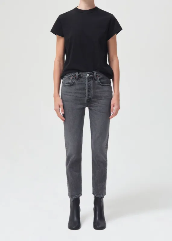 Riley High Rise Straight Crop (Stretch) in Century sold by Agolde