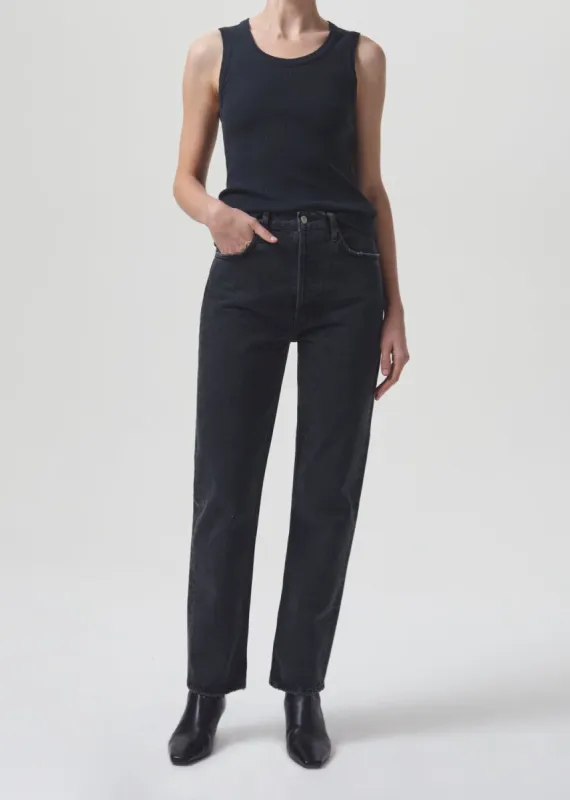 90's Pinch Waist High Rise Straight in Black Tea sold by Agolde