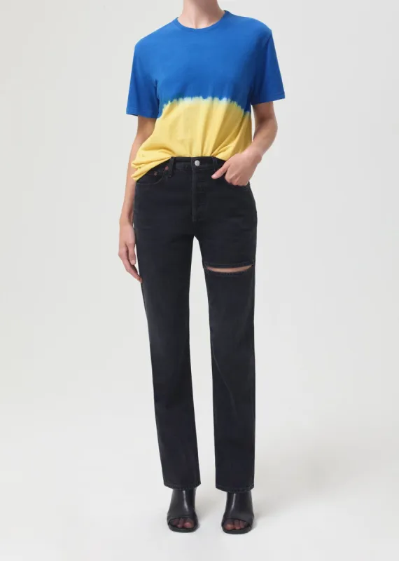 Legacy of War Foundation Tee in Blue Yellow made by Agolde