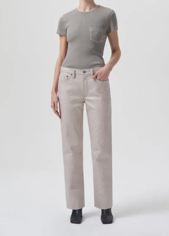 Arlo Rib Tee in Drab sold by Agolde