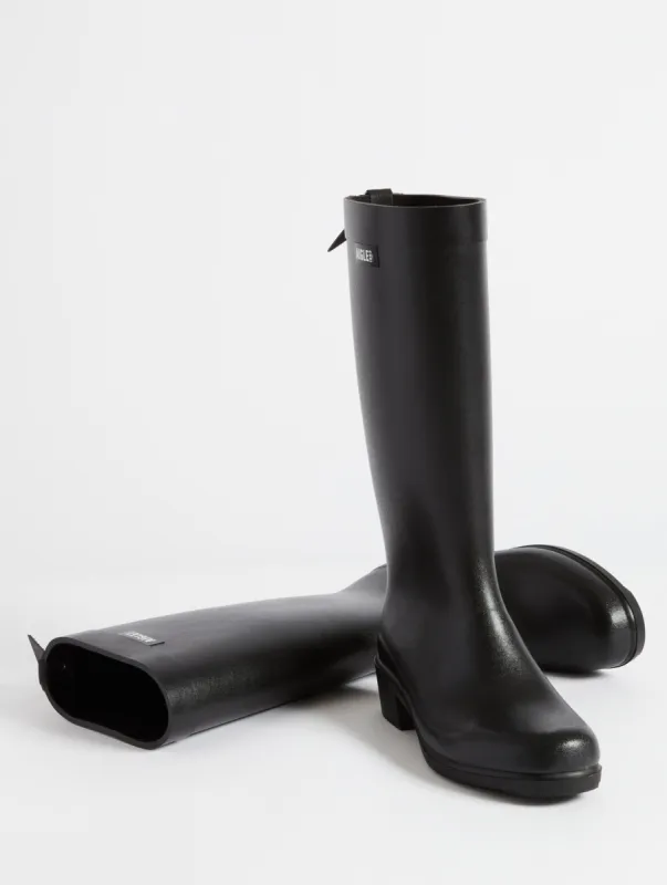 The equestrian-inspired heeled rain boot made by Aigle