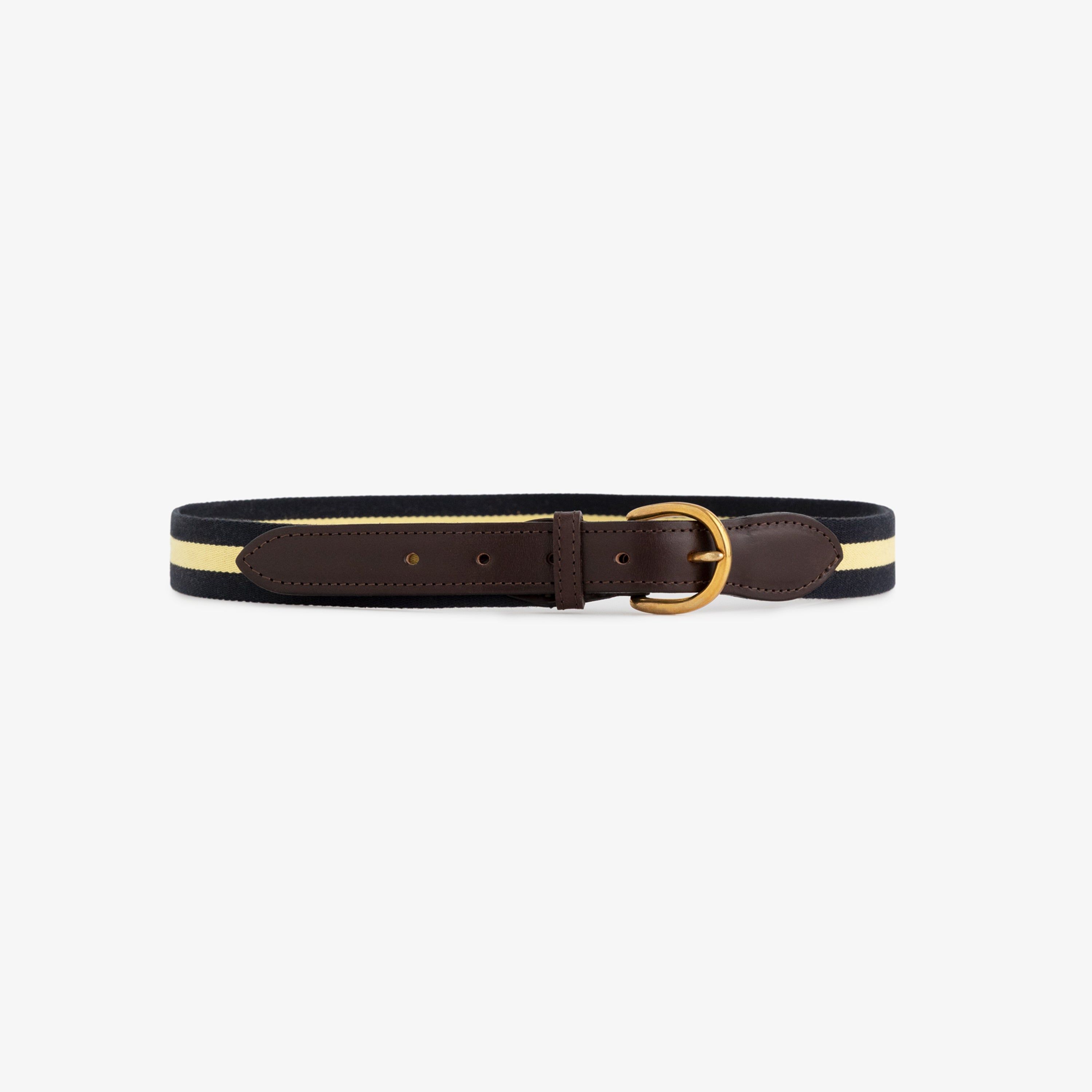ALD / Drake's Striped Web Belt sold by Aime Leon Dore