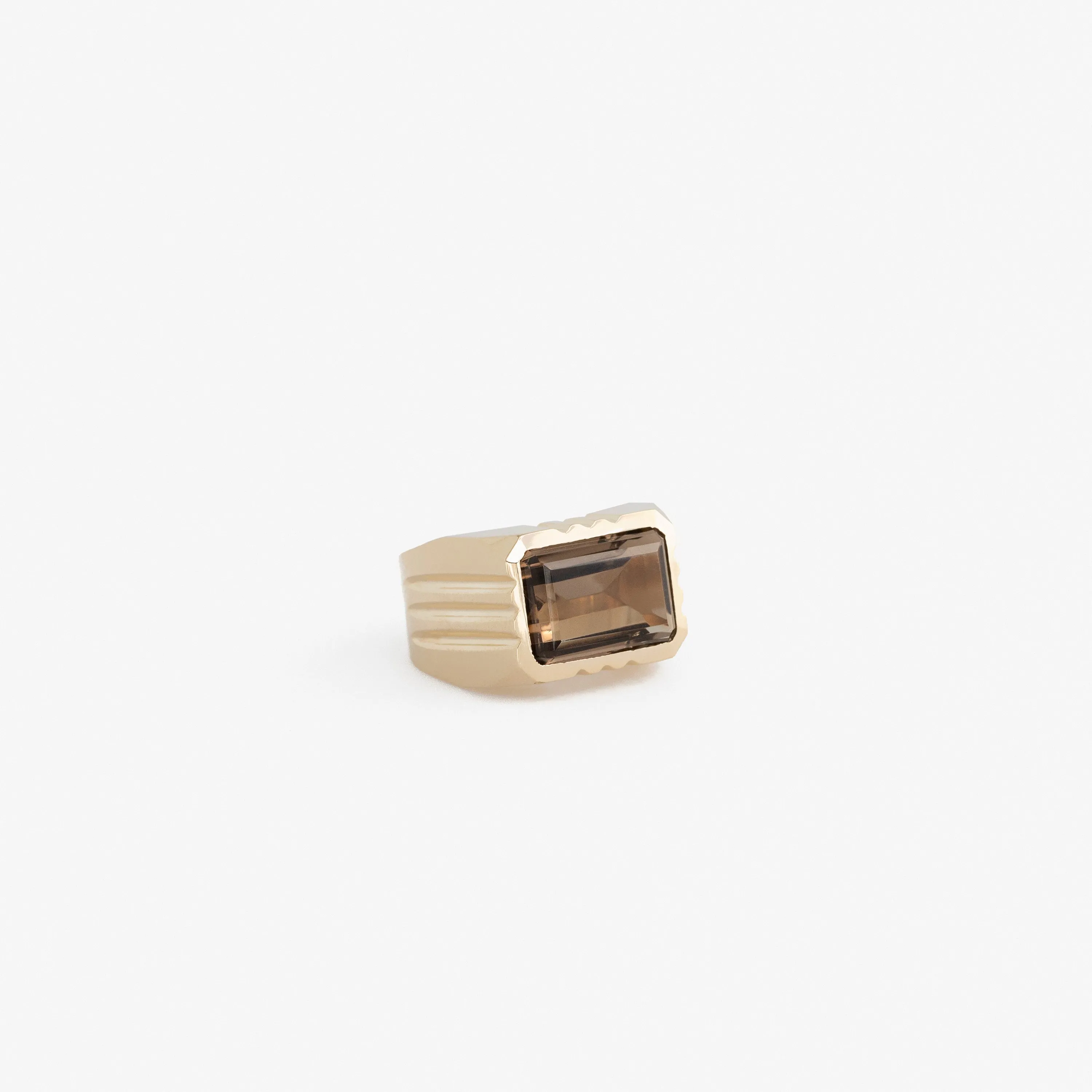 14Kt Gold Smoky Quartz Signet Ring sold by Aime Leon Dore
