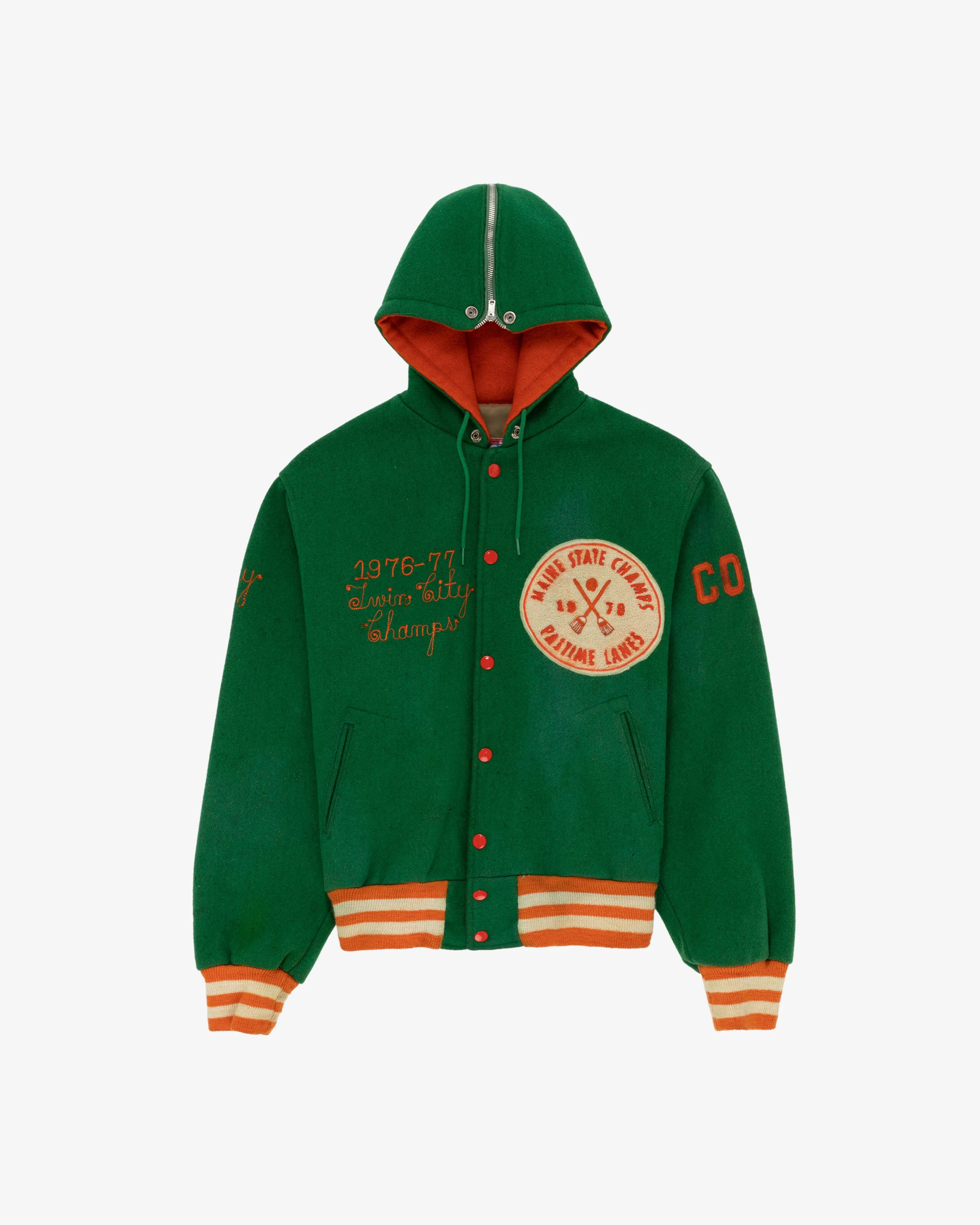 Vintage Maine State Wool Hooded Varsity Jacket sold by Aime Leon Dore product image thumbnail 2