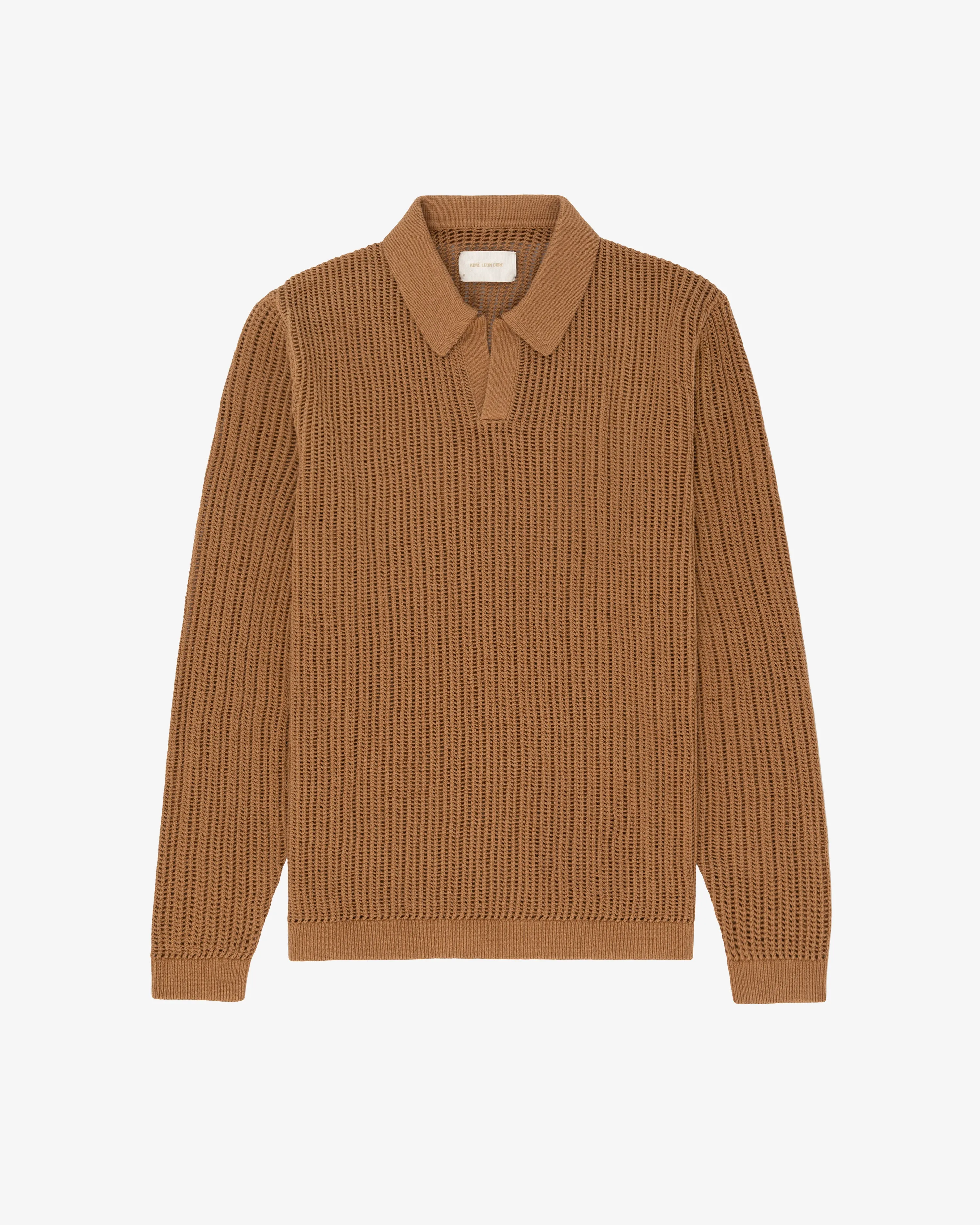Long-Sleeve Mesh Knit Polo sold by Aime Leon Dore product image thumbnail 2