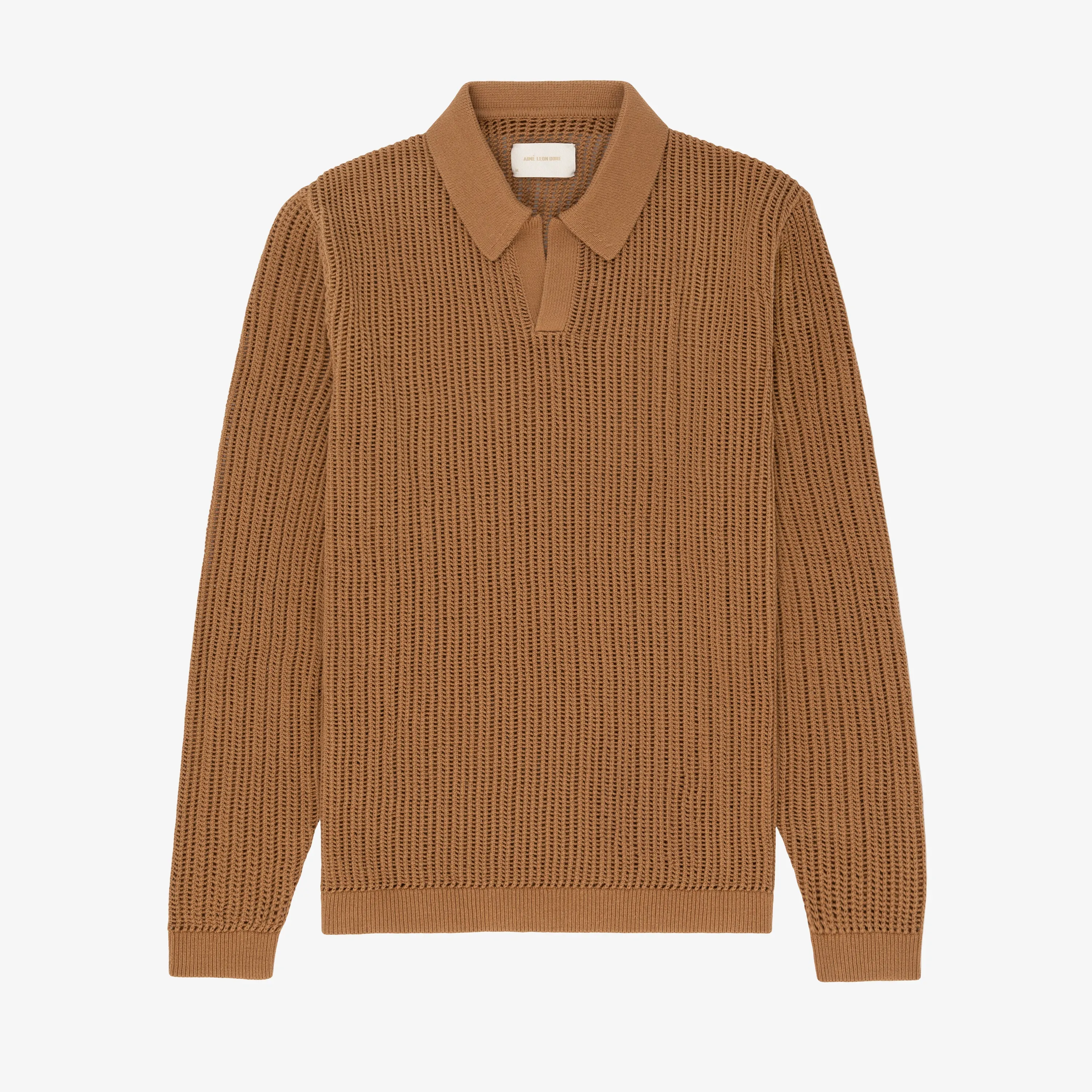 Long-Sleeve Mesh Knit Polo sold by Aime Leon Dore