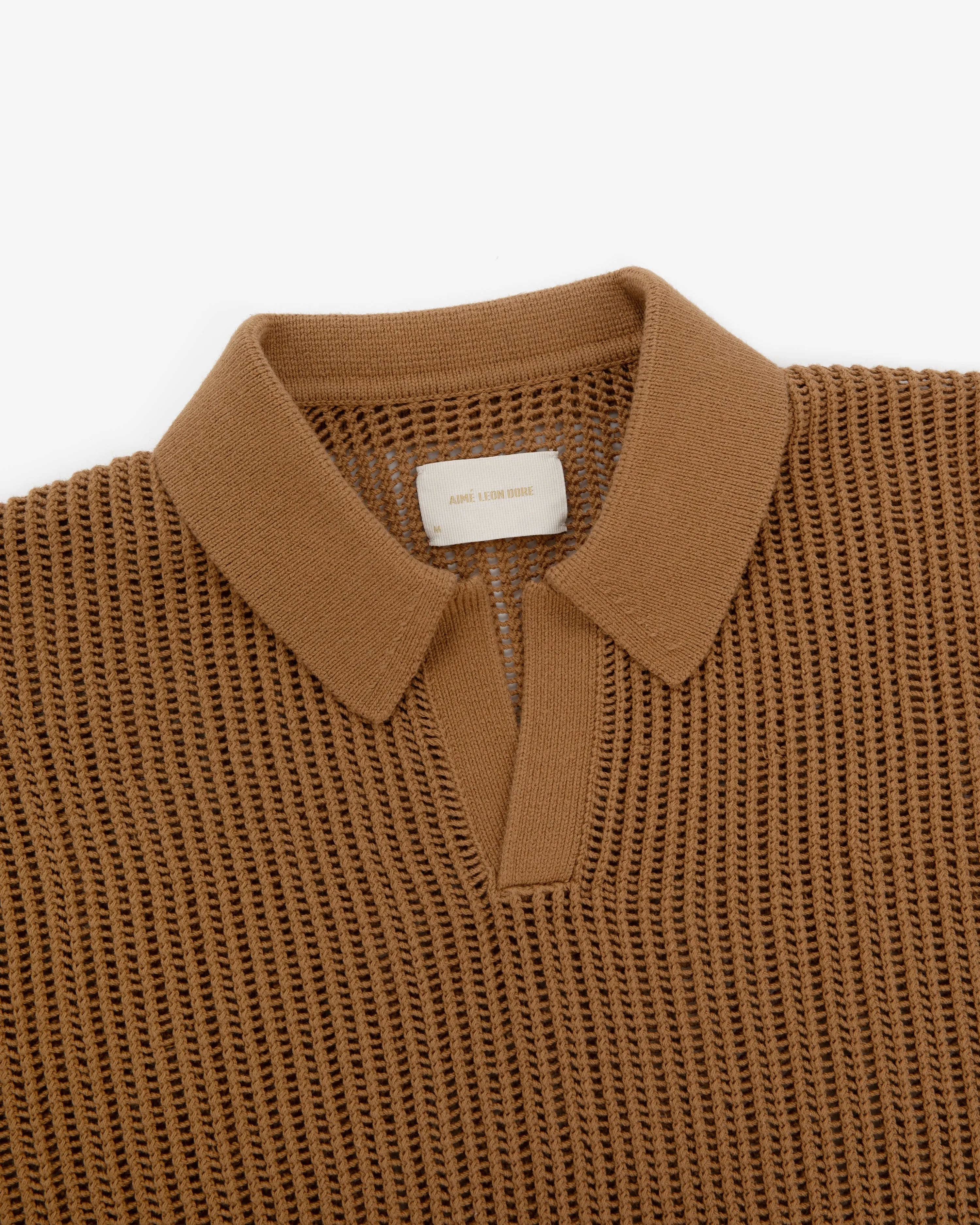 Long-Sleeve Mesh Knit Polo sold by Aime Leon Dore product image thumbnail 3