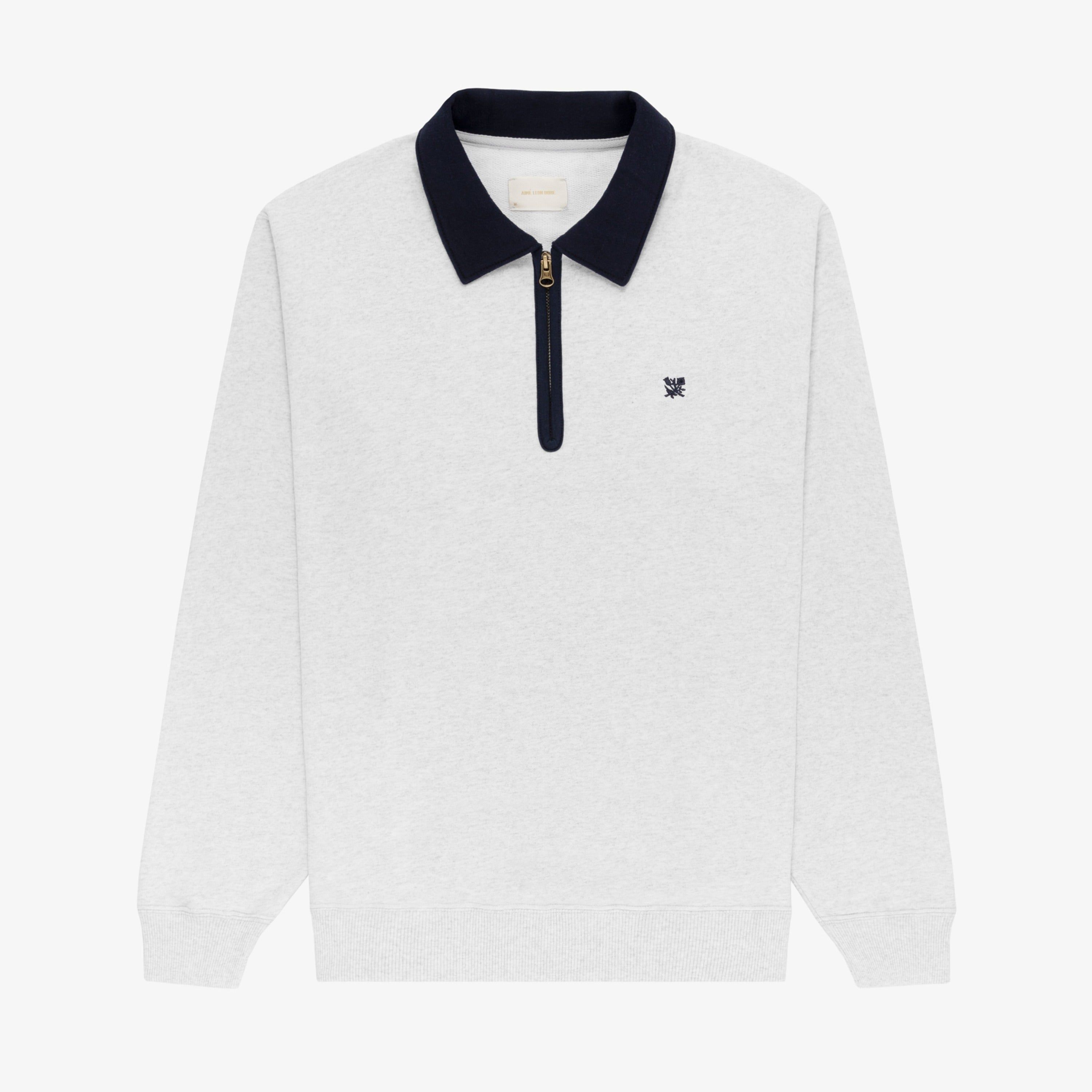 Contrast Crest Quarter Zip Pullover sold by Aime Leon Dore