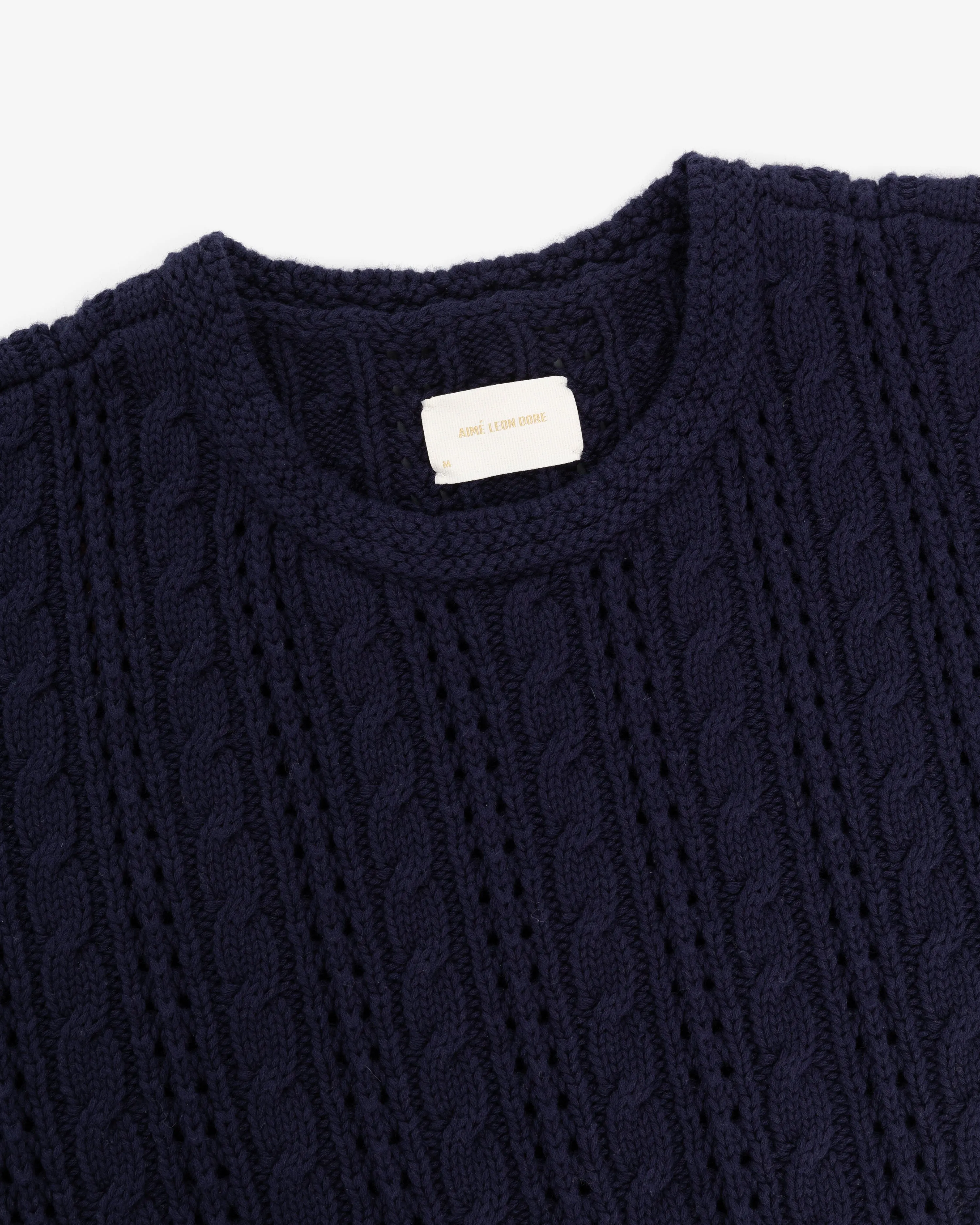 Pointelle Cable Crewneck Sweater sold by Aime Leon Dore product image thumbnail 4