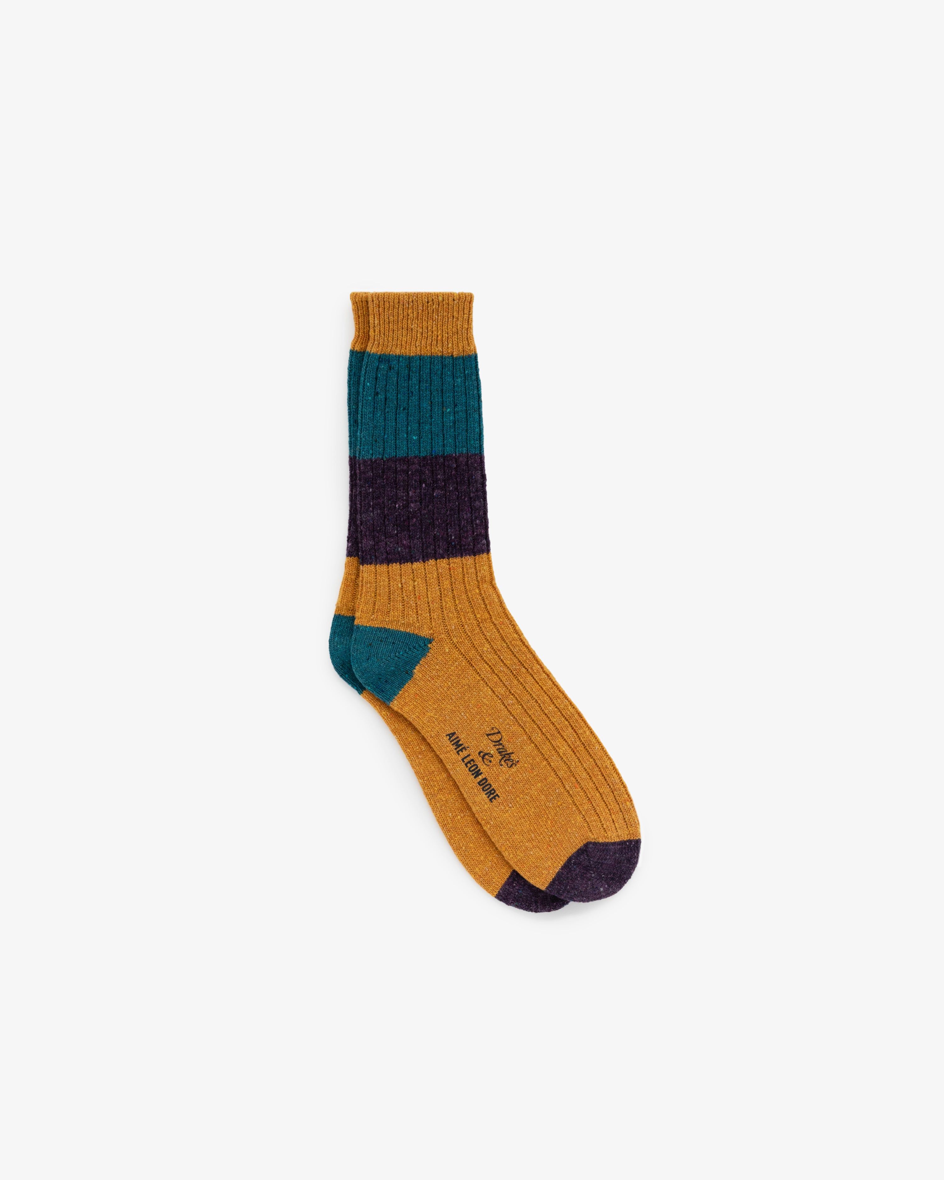ALD / Drake's Striped Donegal Wool Sock sold by Aime Leon Dore product image thumbnail 2