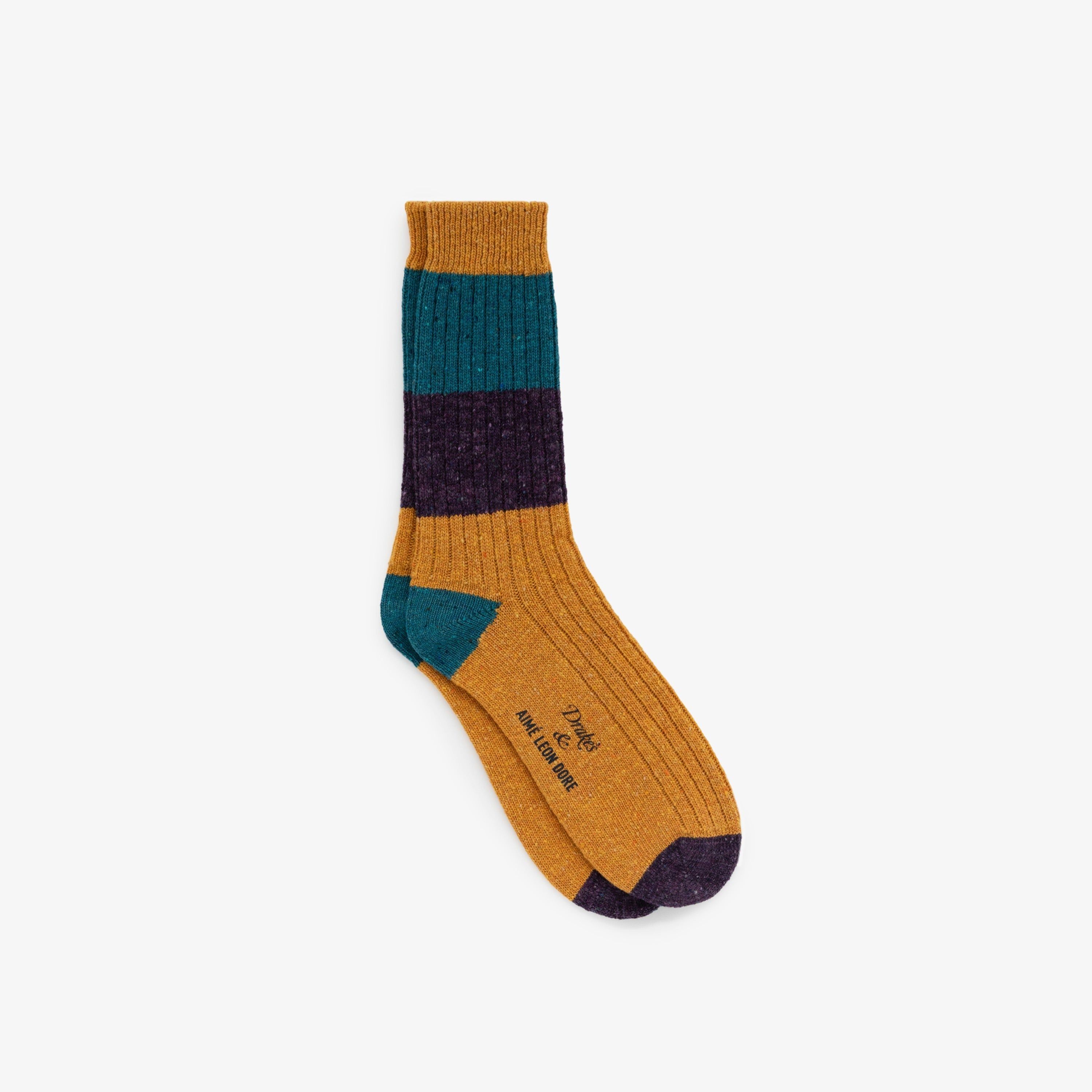 ALD / Drake's Striped Donegal Wool Sock sold by Aime Leon Dore