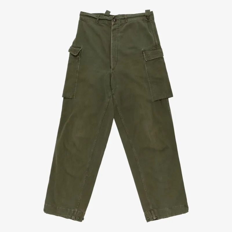 Vintage 1940s WWII HBT Parachute Pilot Pants made by Aime Leon Dore