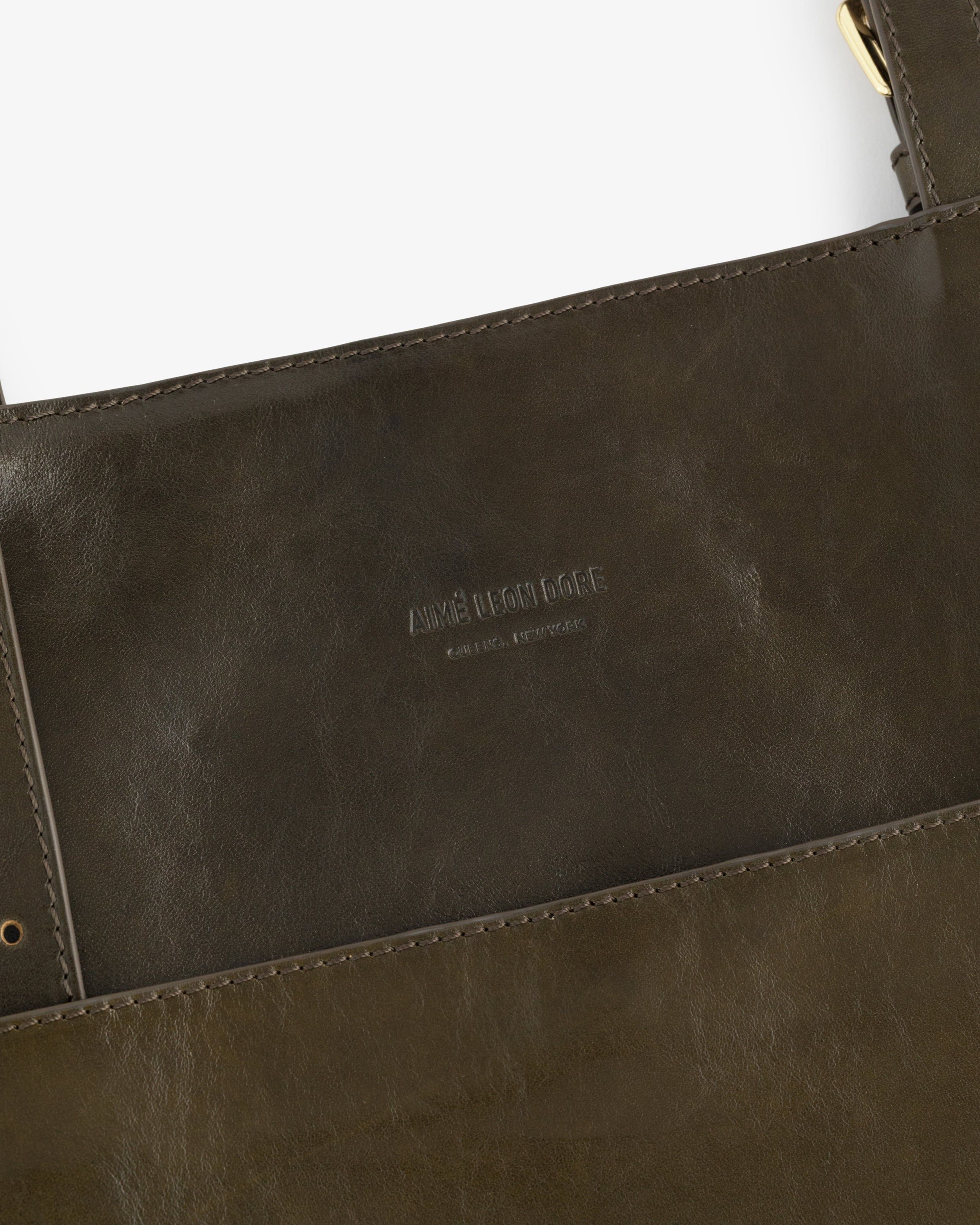 Debossed Logo Leather Document Tote sold by Aime Leon Dore product image thumbnail 4