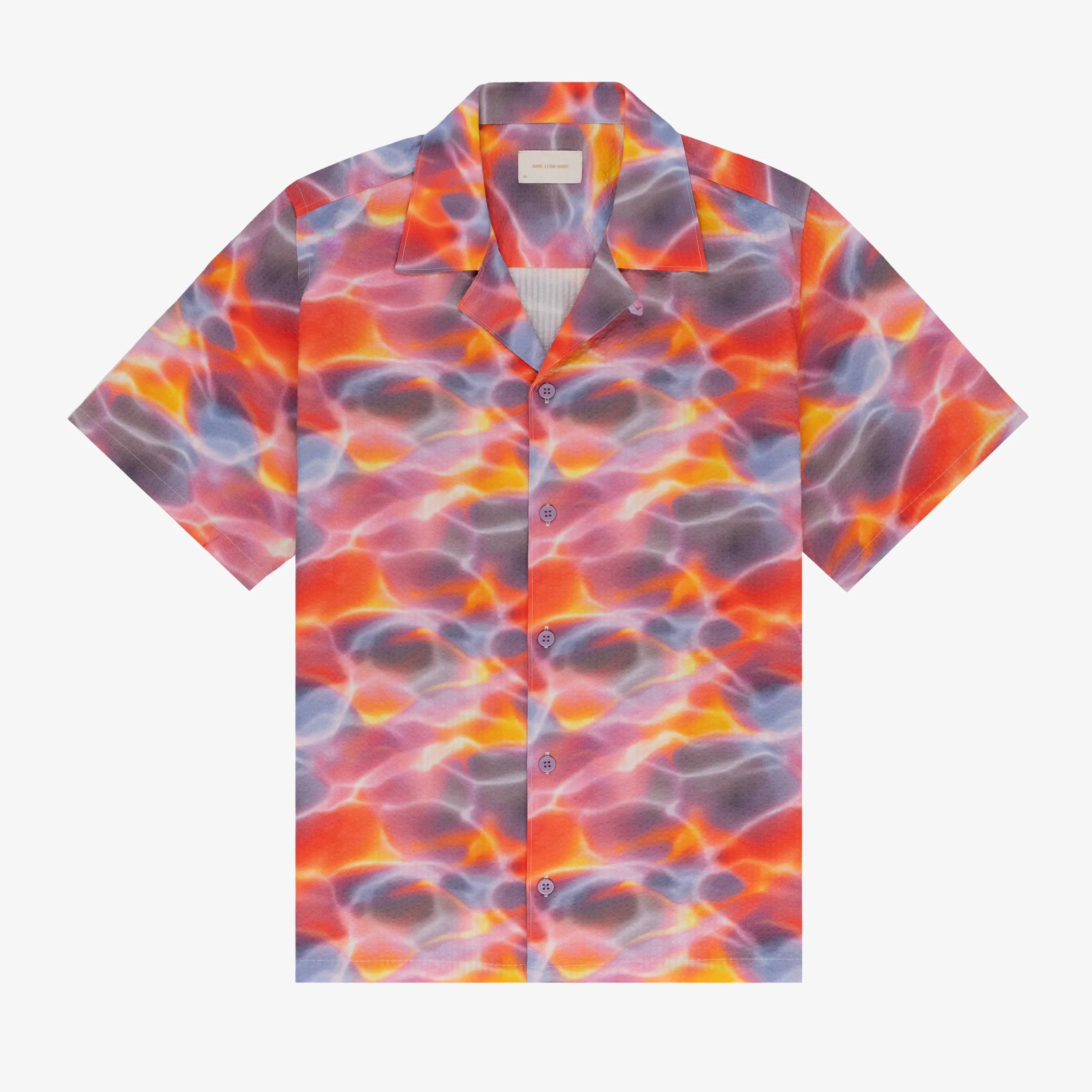 Aqua Print Seersucker Shirt sold by Aime Leon Dore