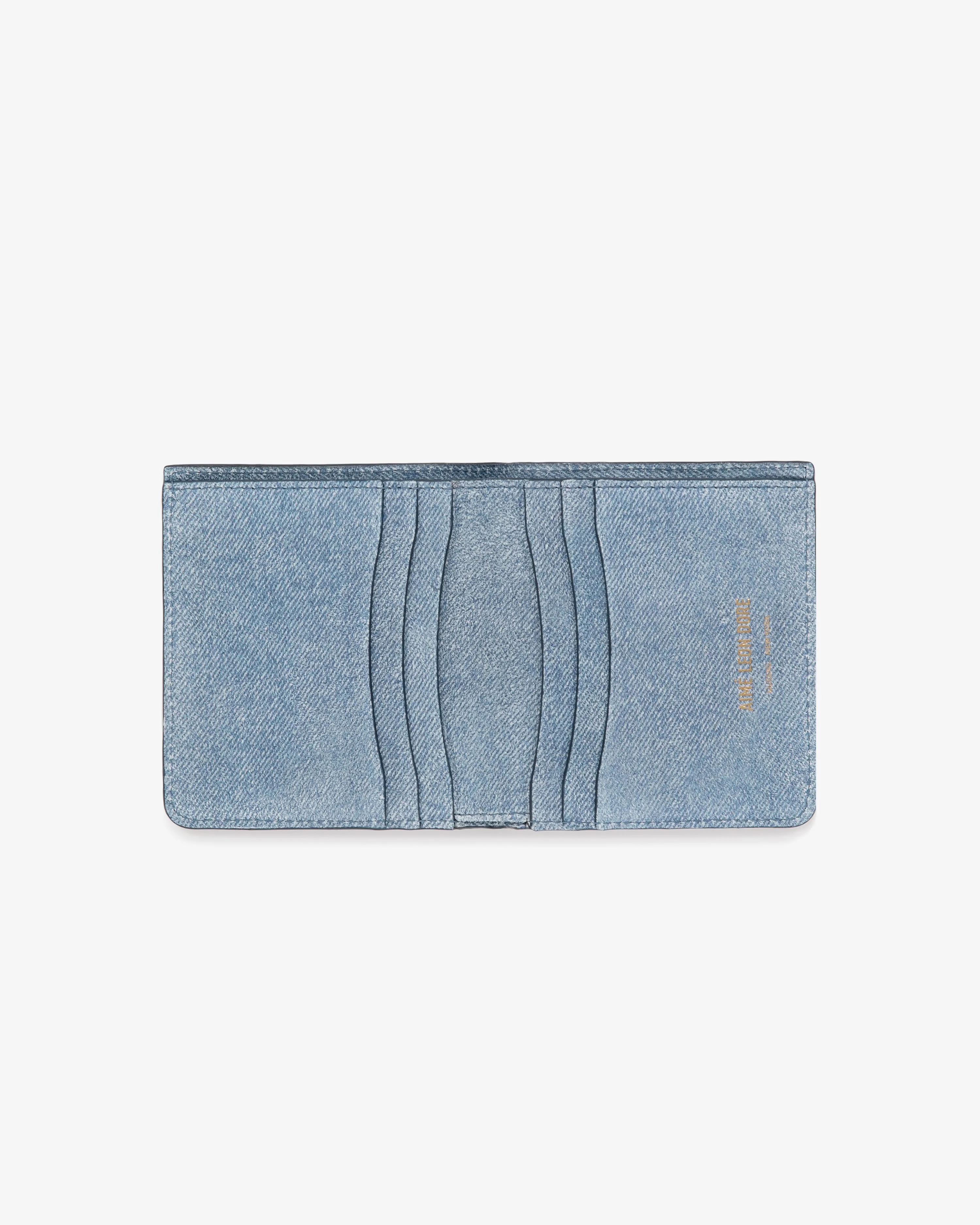 Denim Printed Leather Bi-Fold Wallet sold by Aime Leon Dore product image thumbnail 4