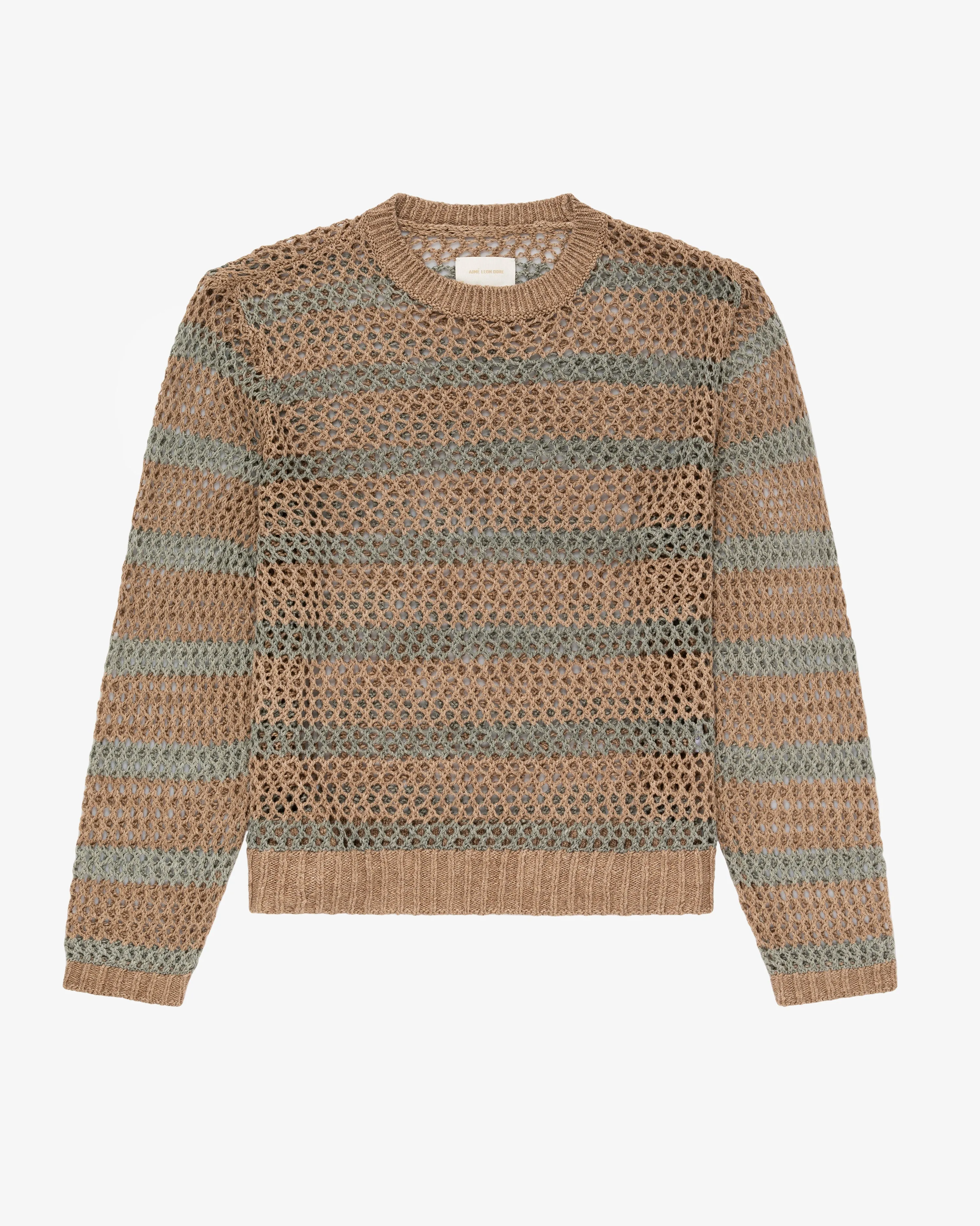Loose Knit Striped Crewneck Sweater sold by Aime Leon Dore product image thumbnail 2