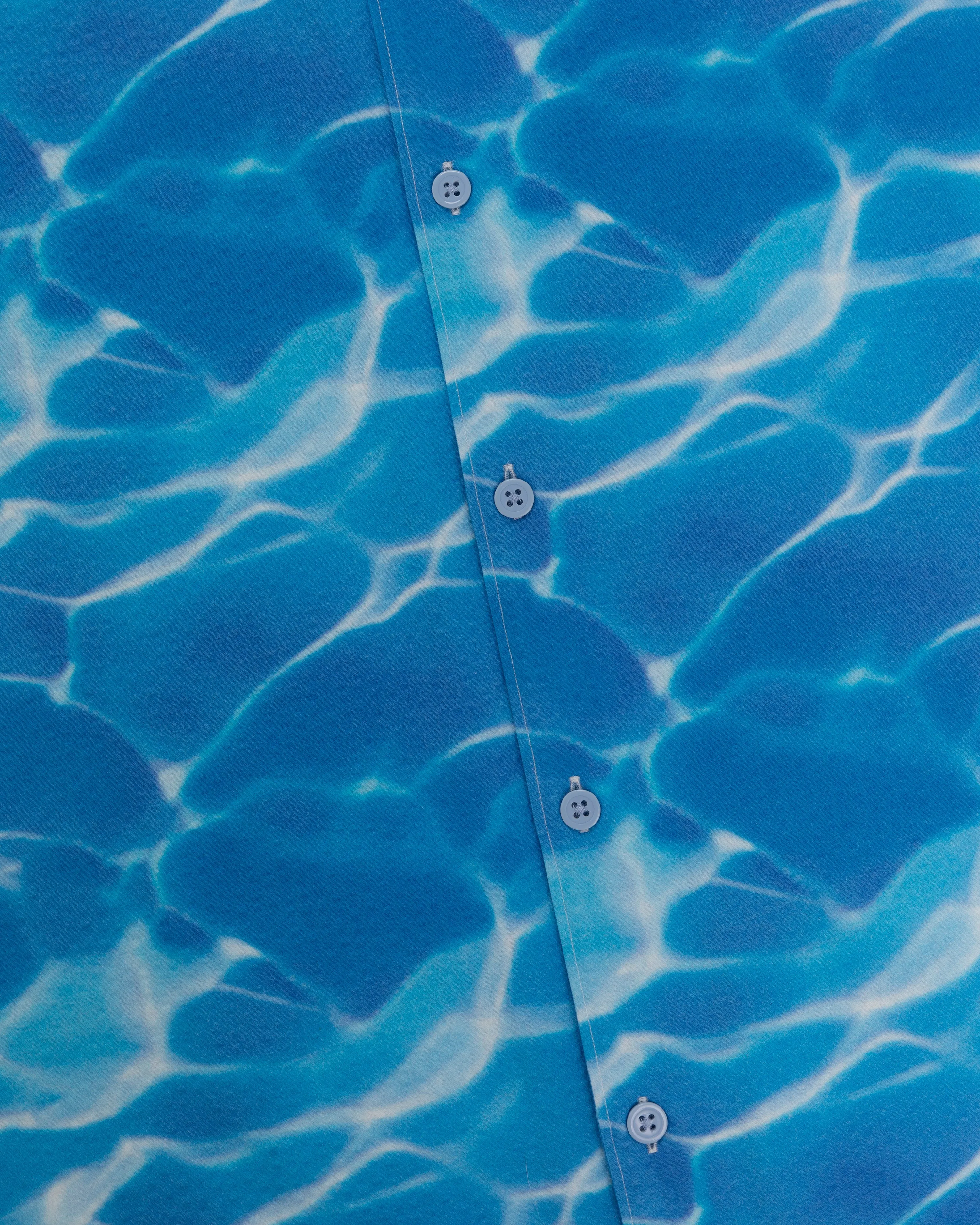 Aqua Print Seersucker Shirt sold by Aime Leon Dore product image thumbnail 5