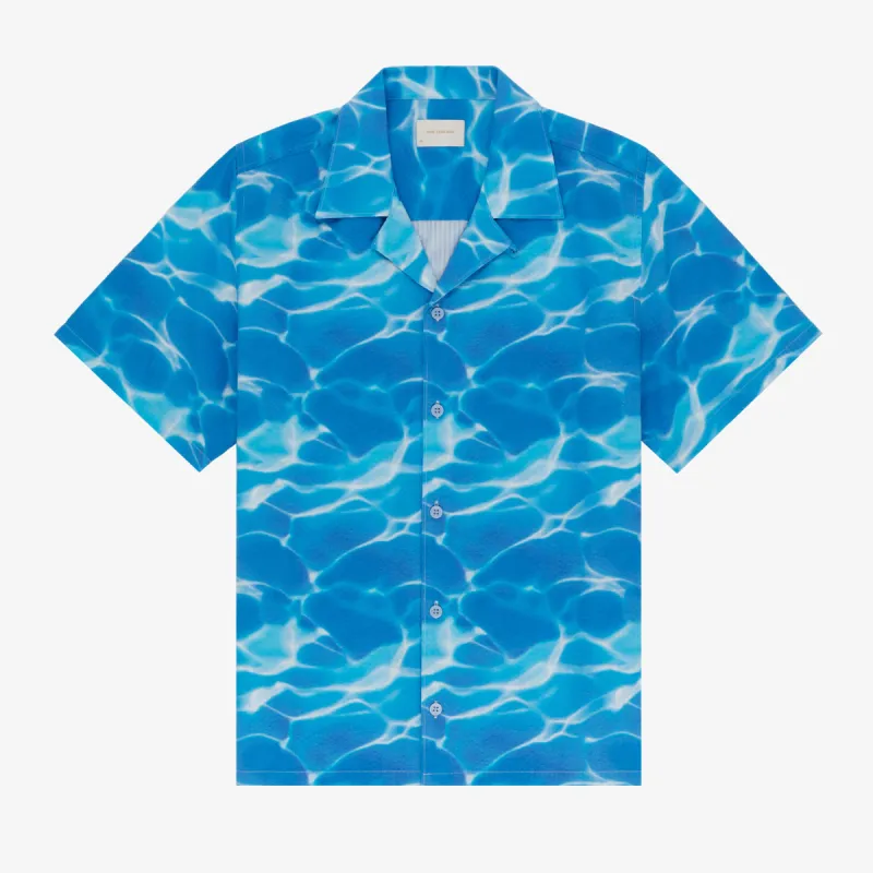Aqua Print Seersucker Shirt sold by Aime Leon Dore