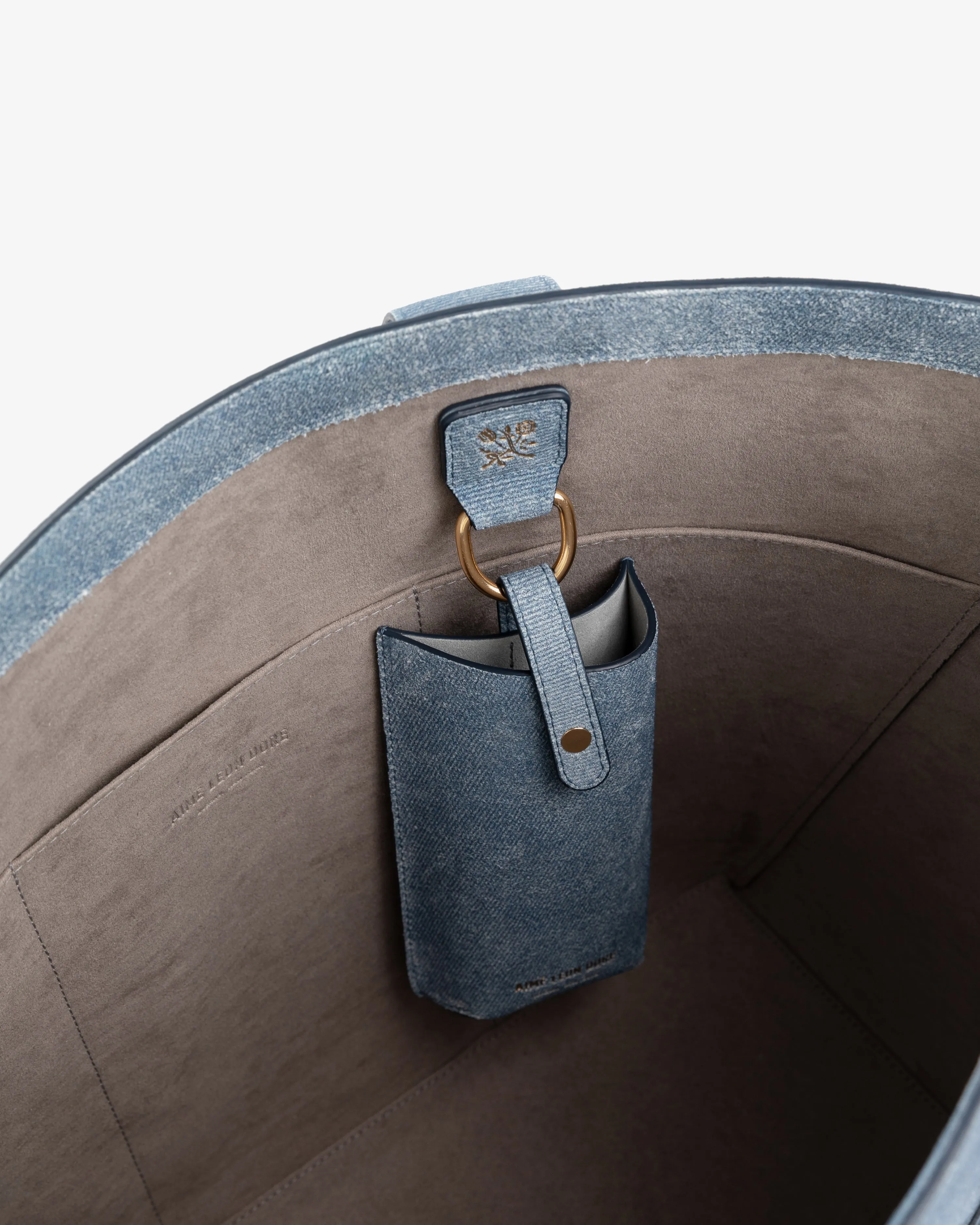 Denim Printed Leather Tote Bag sold by Aime Leon Dore product image thumbnail 4