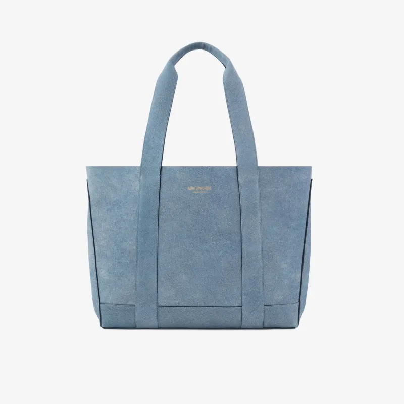 Denim Printed Leather Tote Bag sold by Aime Leon Dore
