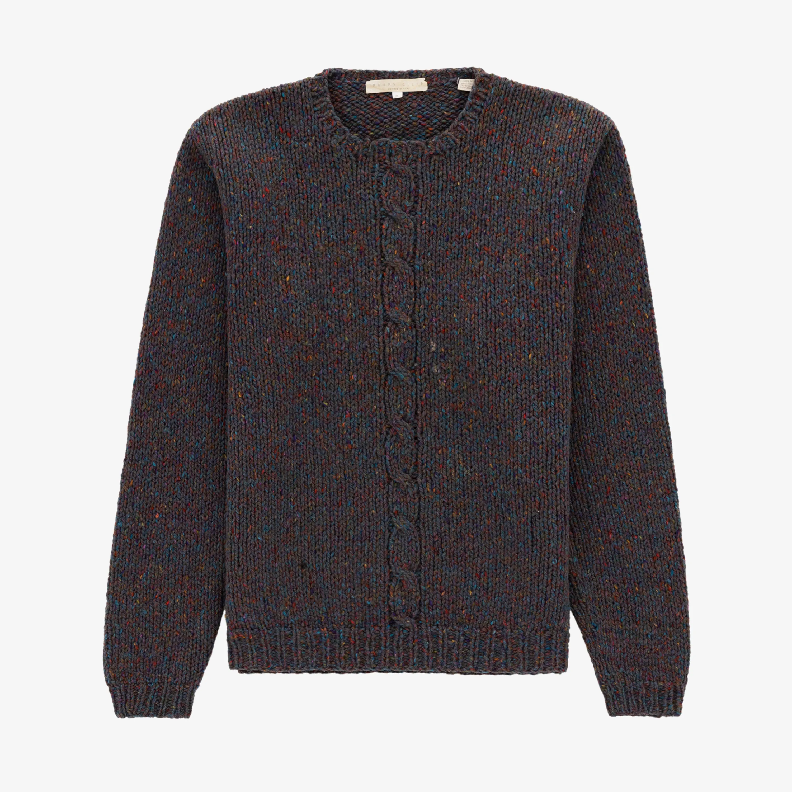 Perry Ellis Hand Knit Multi Color Wool Sweater sold by Aime Leon Dore