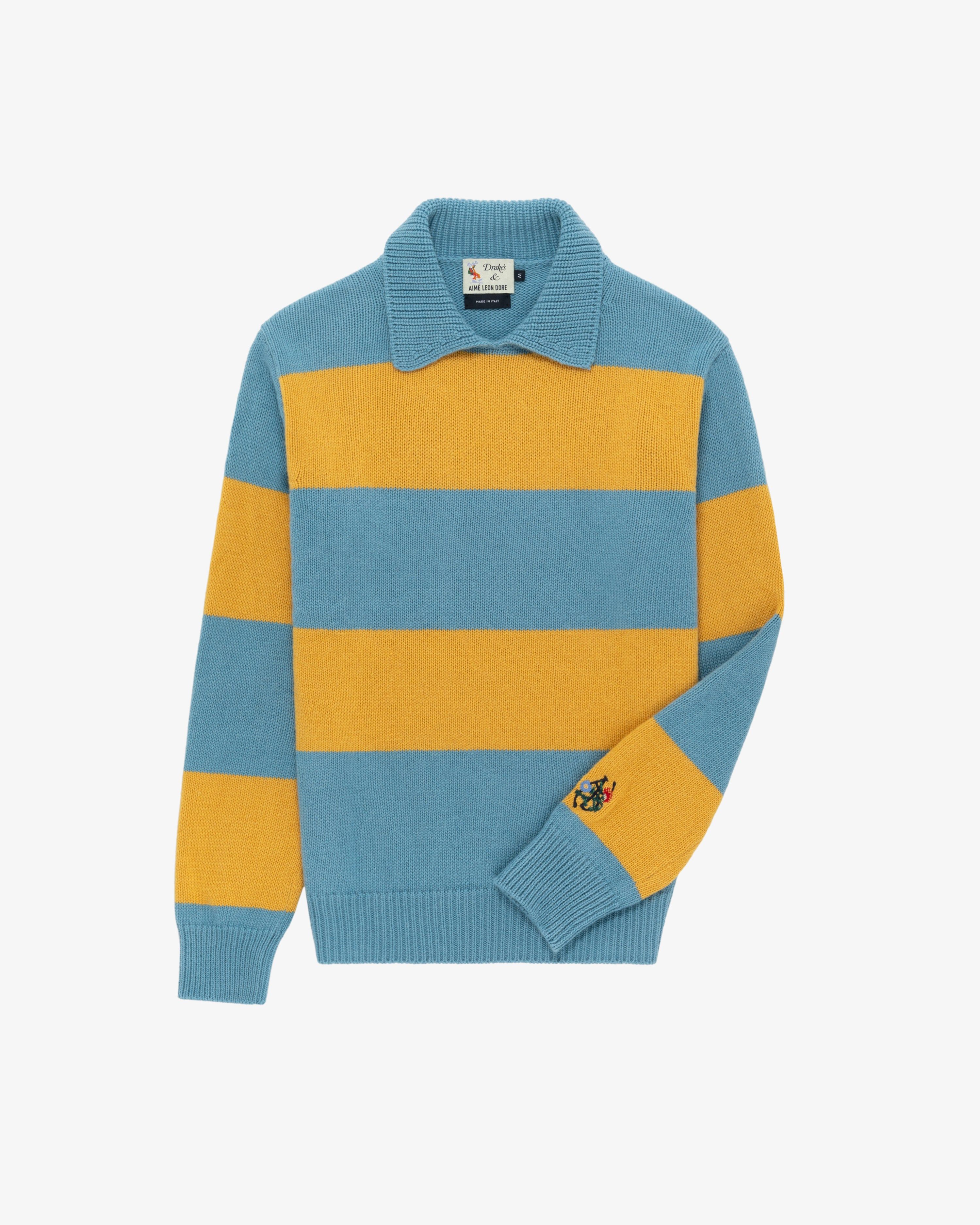 ALD / Drake's Striped Integral Collar Sweater sold by Aime Leon Dore product image thumbnail 2