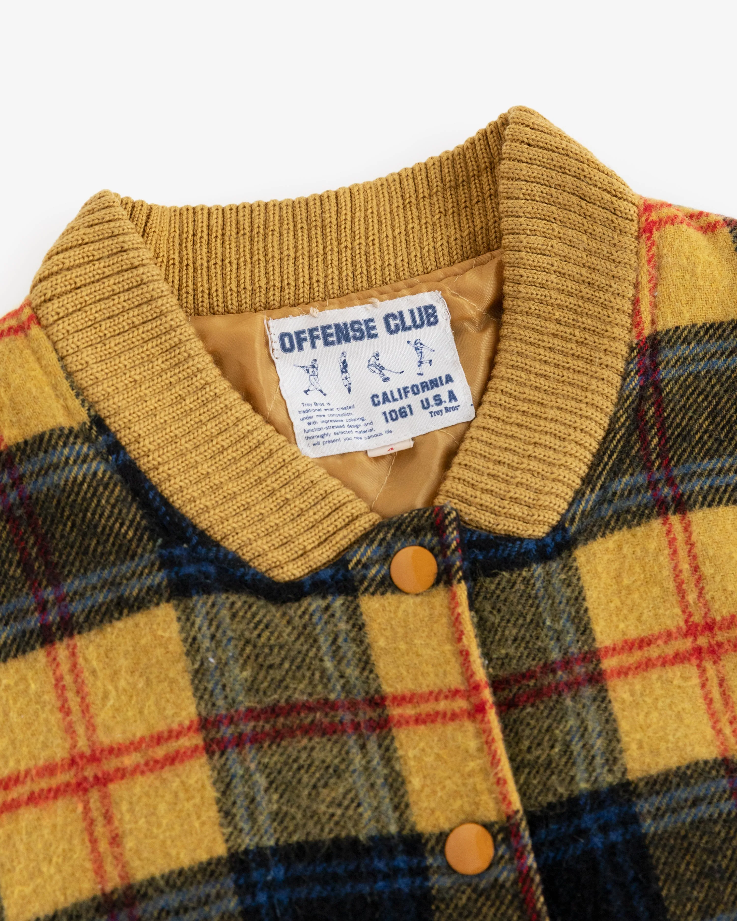 Vintage Plaid Wool Varsity Jacket sold by Aime Leon Dore product image thumbnail 3